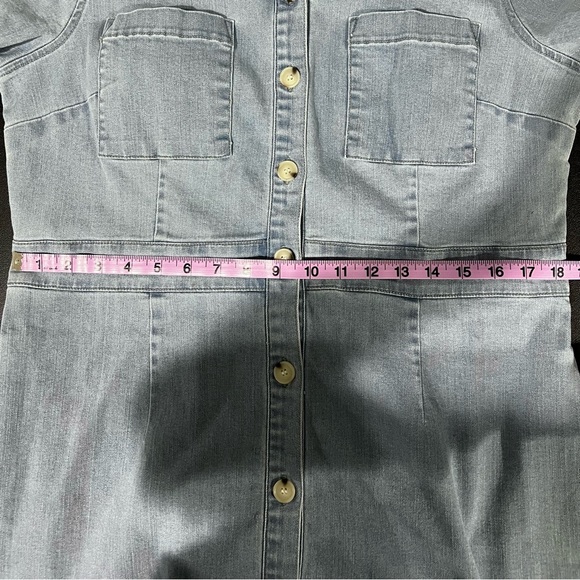 Liz Claiborne Denim Button Down Shirt Dress Size 12 - Picture 9 of 9